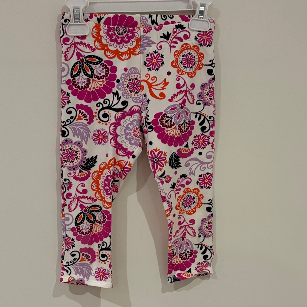 Gymboree Pink and Orange Floral Capri Leggings